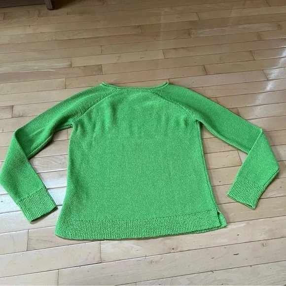 Chaps Women's Lime Green Sweater Sz M Pullover Knit Spring Long Sleeves - Picture 6 of 8